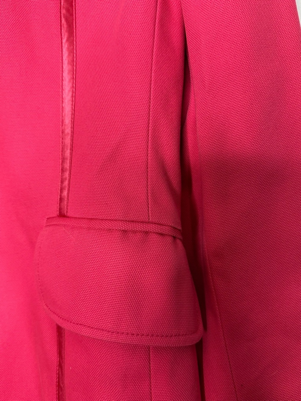 Banana Republic Pink Trench Coat Satin Trim Button Front Jacket Preppy Small - Picture 6 of 14